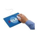 Tapis de souris de bureau personnalisé en mousse souple Basic couleur bleu vue impression avec logo