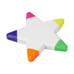 Surligneur publicitaire fluorescent en forme d'étoile Star couleur blanc deuxième vue frontale