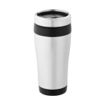 Tasse thermos personnalisée  en acier et plastique 410ml Inox Colors couleur noir deuxième vue frontale
