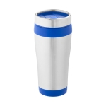 Tasse thermos personnalisée  en acier et plastique 410ml Inox Colors couleur bleu deuxième vue frontale