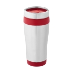 Tasse thermos personnalisée  en acier et plastique 410ml Inox Colors couleur rouge deuxième vue frontale