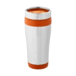 Tasse thermos personnalisée  en acier et plastique 410ml Inox Colors couleur orange deuxième vue frontale