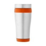 Tasse thermos personnalisée  en acier et plastique 410ml Inox Colors couleur orange troisième vue