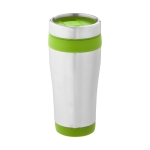 Tasse thermos personnalisée  en acier et plastique 410ml Inox Colors couleur vert lime deuxième vue frontale