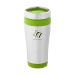 Tasse thermos personnalisée  en acier et plastique 410ml Inox Colors couleur vert lime vue avec impression sérigraphique