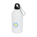 Bouteille publicitaire aluminium finition mate 400ml Matt Cruiser couleur blanc vue avec impression sérigraphique
