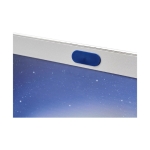 Goodie cache webcam personnalisé avec couvercle coulissant Spyshield couleur bleu deuxième vue frontale
