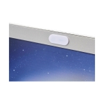Goodie cache webcam personnalisé avec couvercle coulissant Spyshield couleur blanc deuxième vue frontale