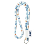 Lanyard cylindrique et polyester imprimé en couleur 0,8cm Tube Sublim couleur blanc