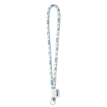 Lanyard cylindrique et polyester imprimé en couleur 0,8cm Tube Sublim couleur blanc