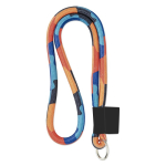 Lanyard cylindrique et polyester imprimé en couleur 0,8cm Tube Sublim couleur blanc