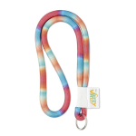 Lanyard cylindrique et polyester imprimé en couleur 0,8cm Tube Sublim couleur blanc