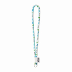 Lanyard cylindrique et polyester imprimé en couleur 0,8cm Tube Sublim couleur blanc vue avec zone d'impression