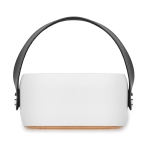 Enceinte avec logo, sangle et Bluetooth 5.0 en bambou Scandinavie couleur blanc sixième vue