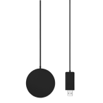 Chargeurs sans fil promotionnels ronds et ultraminces Slim couleur noir troisième vue
