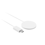Chargeurs sans fil promotionnels ronds et ultraminces Slim couleur blanc