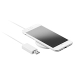 Chargeurs sans fil promotionnels ronds et ultraminces Slim couleur blanc deuxième vue