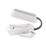 Set d'écouteurs sans fil personnalisés avec support de charge Box couleur blanc deuxième vue