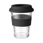 Mug de transport personnalisé en verre et bande 350 ml couleur noir troisième vue