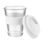 Mug take away en verre avec couvercle et bande 350ml Takeaway Cristal couleur blanc deuxième vue