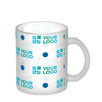 Tasse en verre mat pour impression d'images 300ml Frost Sublim couleur blanc transparent vue avec zone d'impression