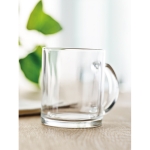 Tasse en verre brillant pour sublimation de 300ml Cristal Sublim couleur transparent vue d'ambiance