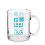 Tasse en verre brillant pour sublimation de 300ml Cristal Sublim couleur transparent vue avec zone d'impression