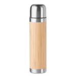Thermos promotionnel en acier avec extérieur en bambou 400ml Bamboo couleur bois