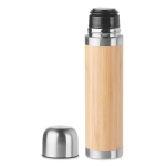 Thermos promotionnel en acier avec extérieur en bambou 400ml Bamboo couleur bois deuxième vue