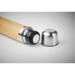 Thermos promotionnel en acier avec extérieur en bambou 400ml Bamboo couleur bois cinquième vue