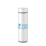 Thermos publicitaire en acier coloré avec infuseur 470 ml Tube couleur blanc vue avec zone d'impression