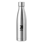 Gourde isotherme personnalisée en acier élégante 500 ml Midlane couleur argenté mat vue principale