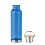 Gourde en tritan avec capuchon en bambou et poignée 800 ml Clip couleur bleu transparent deuxième vue