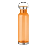Gourde en tritan avec capuchon en bambou et poignée 800 ml Clip couleur orange transparent