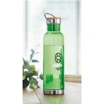 Gourde en tritan avec capuchon en bambou et poignée 800 ml Clip couleur vert lime transparent deuxième vue d'ambiance principale