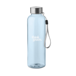 Gourde avec logo en plastique recyclé et antifuite 500 ml couleur bleu clair transparent vue principale