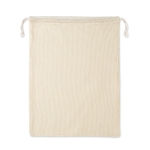 Sac pour aliments en coton avec filet et fermeture éclair Eco Verdure couleur beige
