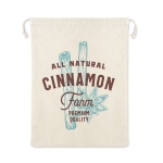 Sac pour aliments en coton avec filet et fermeture éclair Eco Verdure couleur beige deuxième vue principale
