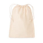 Sac pour aliments en coton avec filet et fermeture éclair Eco Verdure couleur beige