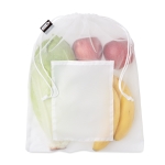 Sac en maille plastique recyclée avec poche RPET Verdure couleur blanc deuxième vue