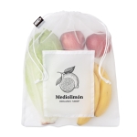 Sac en maille plastique recyclée avec poche RPET Verdure couleur blanc deuxième vue principale