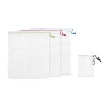 Lot de 3 sacs en plastique recyclé pour fruits/légumes RPET Greenery couleur blanc