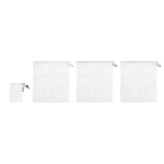 Lot de 3 sacs en plastique recyclé pour fruits/légumes RPET Greenery couleur blanc deuxième vue