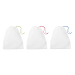 Lot de 3 sacs en plastique recyclé pour fruits/légumes RPET Greenery couleur blanc troisième vue
