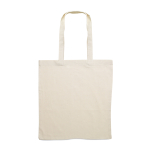 Tote bag floqué pas cher en coton, poignées longues 180 g/m2 EcoSuperb couleur beige