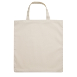 Sac tissu imprimé avec logo et poignées courtes 140 g/m2 Eco ShortPlus couleur beige