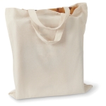 Sac tissu imprimé avec logo et poignées courtes 140 g/m2 Eco ShortPlus couleur beige troisième vue