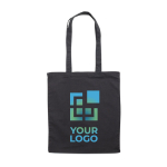 Sac en toile personnalisé pas cher coloré 180 g/m2 EcoColor Superb couleur noir vue avec zone d'impression