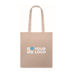 Sac en toile personnalisé pas cher coloré 180 g/m2 EcoColor Superb couleur sable vue avec zone d'impression
