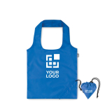 Sac pliable en plastique recyclé RPET couleur Strawberry RPET couleur bleu vue avec zone d'impression